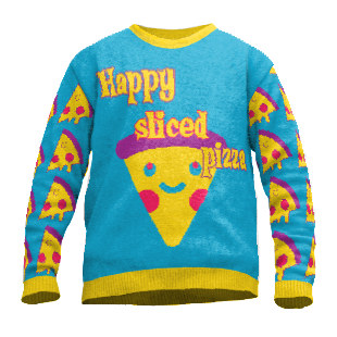 Happy sliced pizza sweater