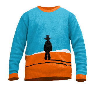 Sweater of a man with a cowboy hat 